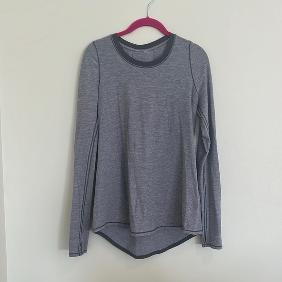 Lululemon Tuck and Flow Long Sleeve in Heathered Soot Light 8 - Picture 2 of 3